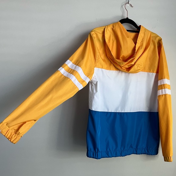 Yellow and Blue Colorblock Zippered Windbreaker Jacket | ZINE - Picture 3 of 8